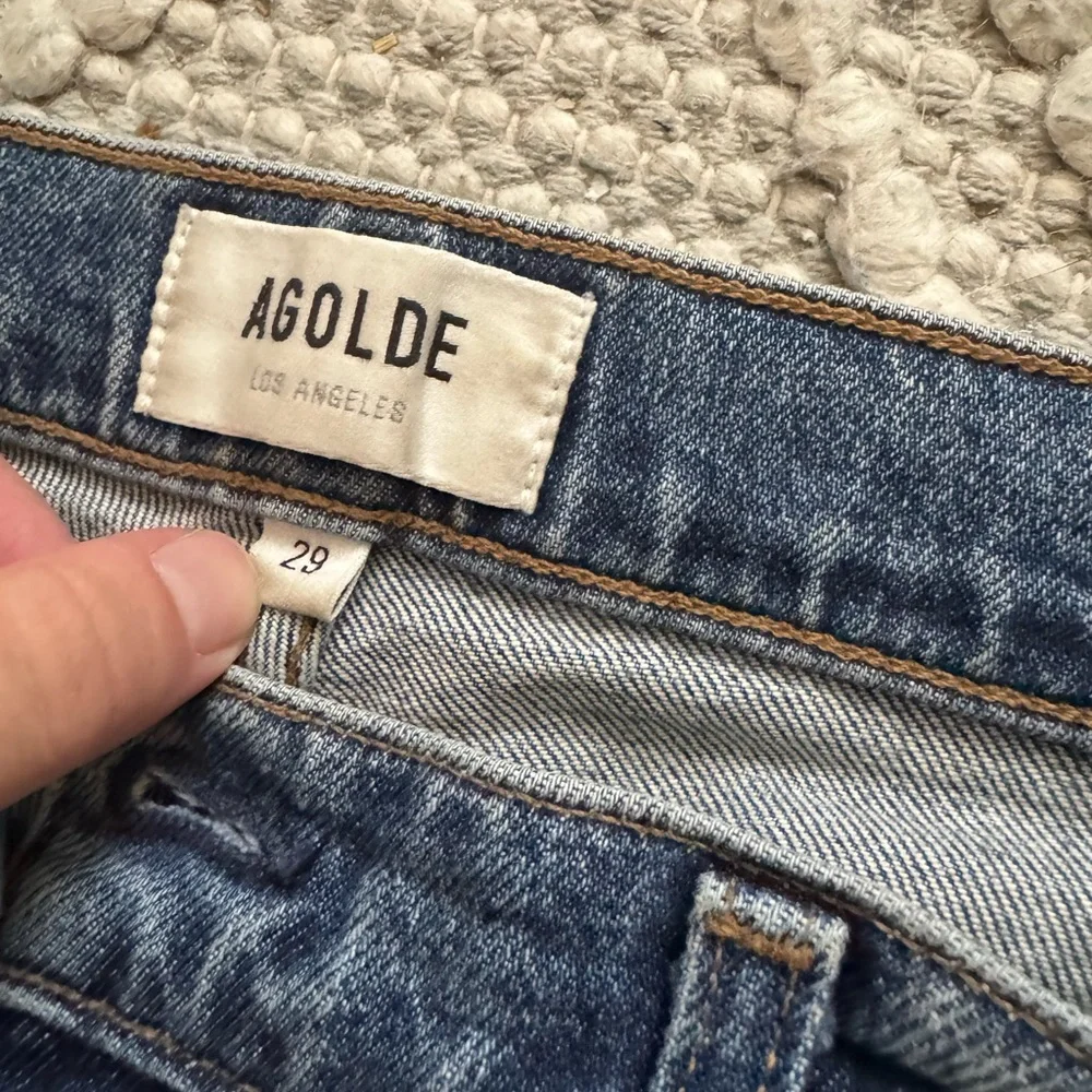 Agolde Blue Denim Jeans - Picture 2 of 4